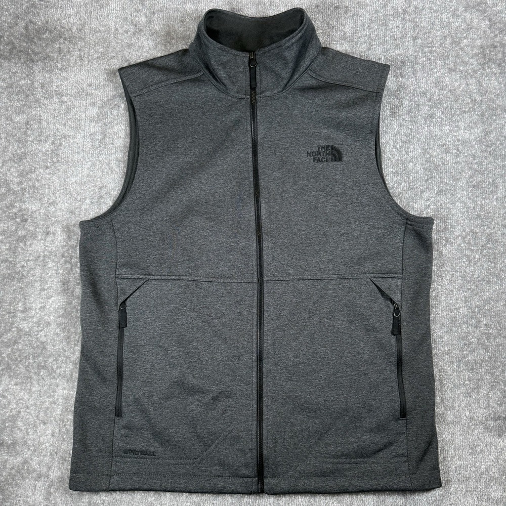 North Face Canyonwall Vest Men's Medium Gray Apex Windwall Full Zip